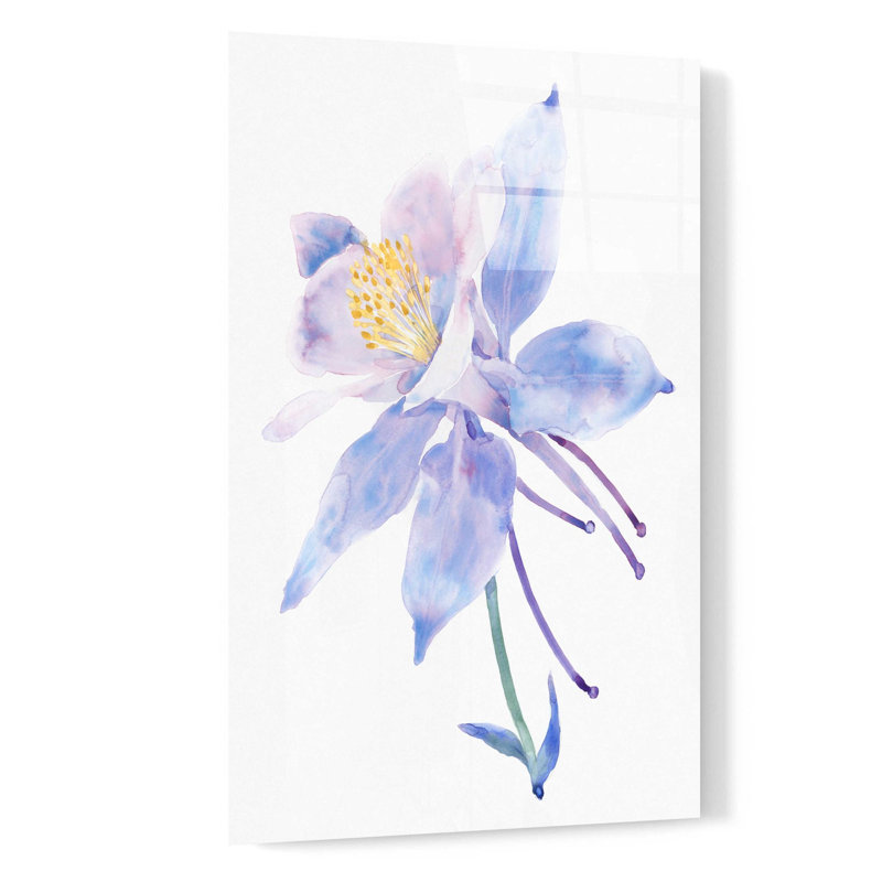 «Columbine Bloom II» par Tim O'Toole, art mural en verre acrylique, H 24 po x l 16 po x P 0,2 po