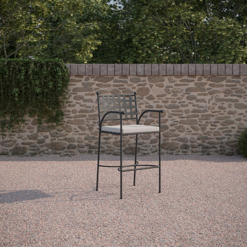 Athens Counter Stool + Linen Cushion, 32.13"