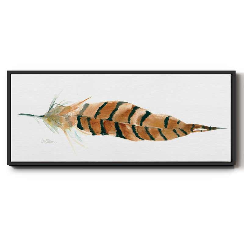 Tail Feather I- Framed Canvas, 8" H x 20" W