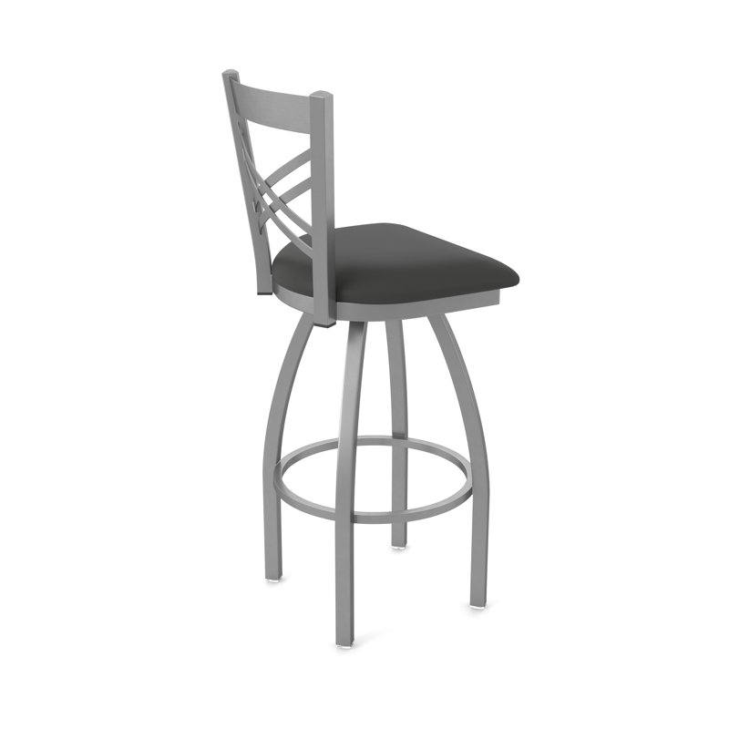 820 Catalina Swivel Stool, Vinyl-Canter Storm, Counter Stool (25" Seat Height), Stainless Steel