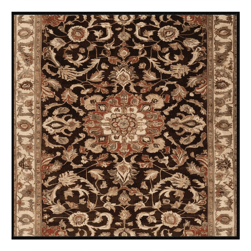 Tapis brun lavable à la machine, Carré 6 pi