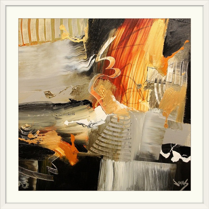 'Golden Force' Graphic Art Print, 16" H x 16" W x 1.5" D, Canvas