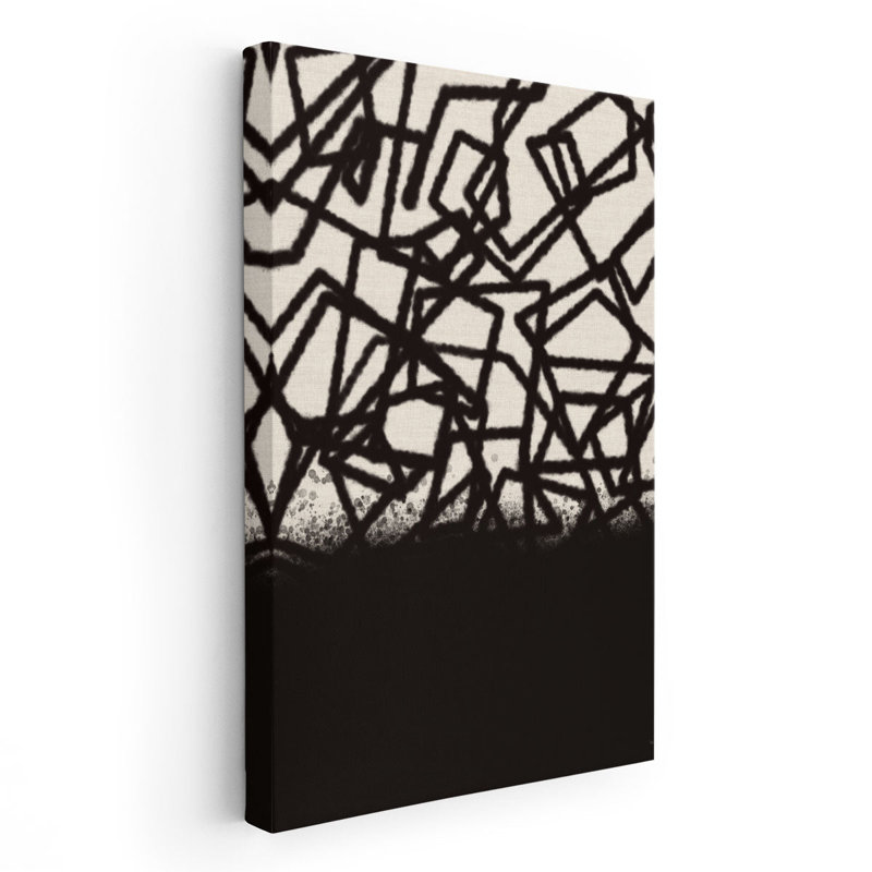 «Mod Abstract 4 Black and White», reproduction d'art sur toile, H 24 po x l 16 po