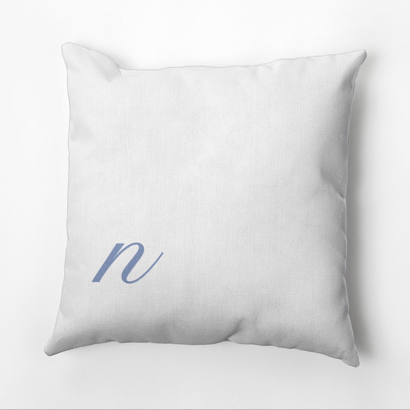 Monogram Design Collection Reversible Throw Pillow, 26"x26", Blue, N
