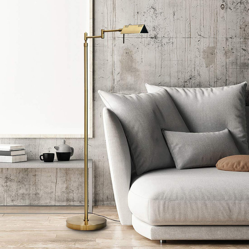Dimmable LED Pharmacy Floor Lamp, Gold