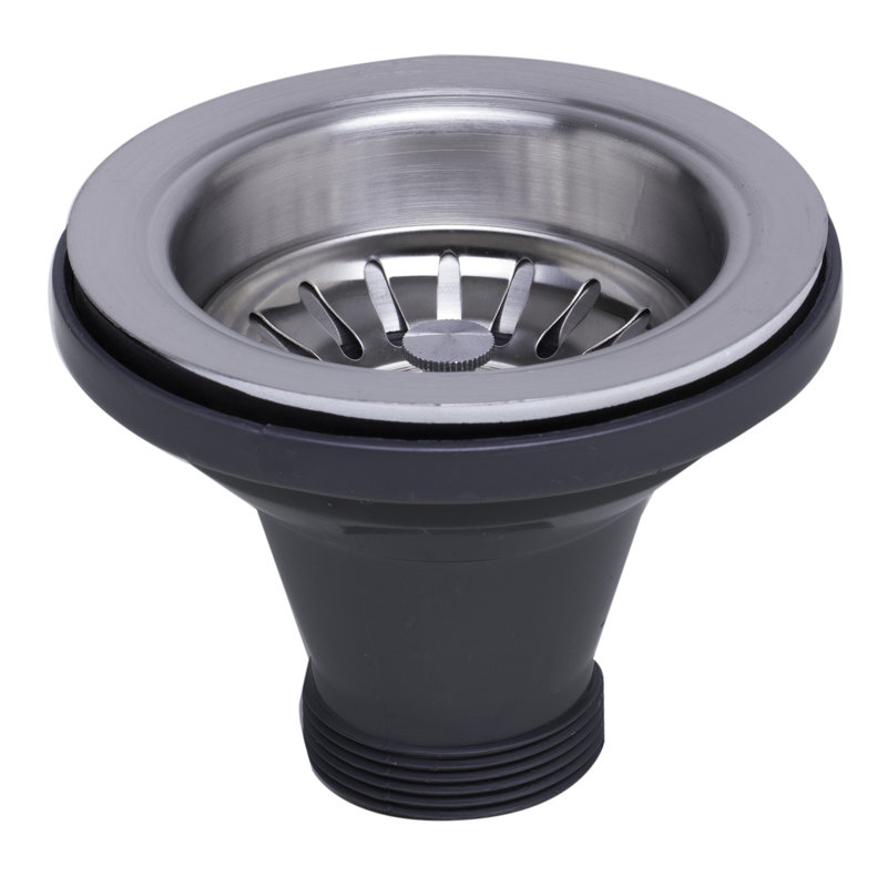 Drain d’évier de cuisine à grille 3,5", Acier inoxydable brossé