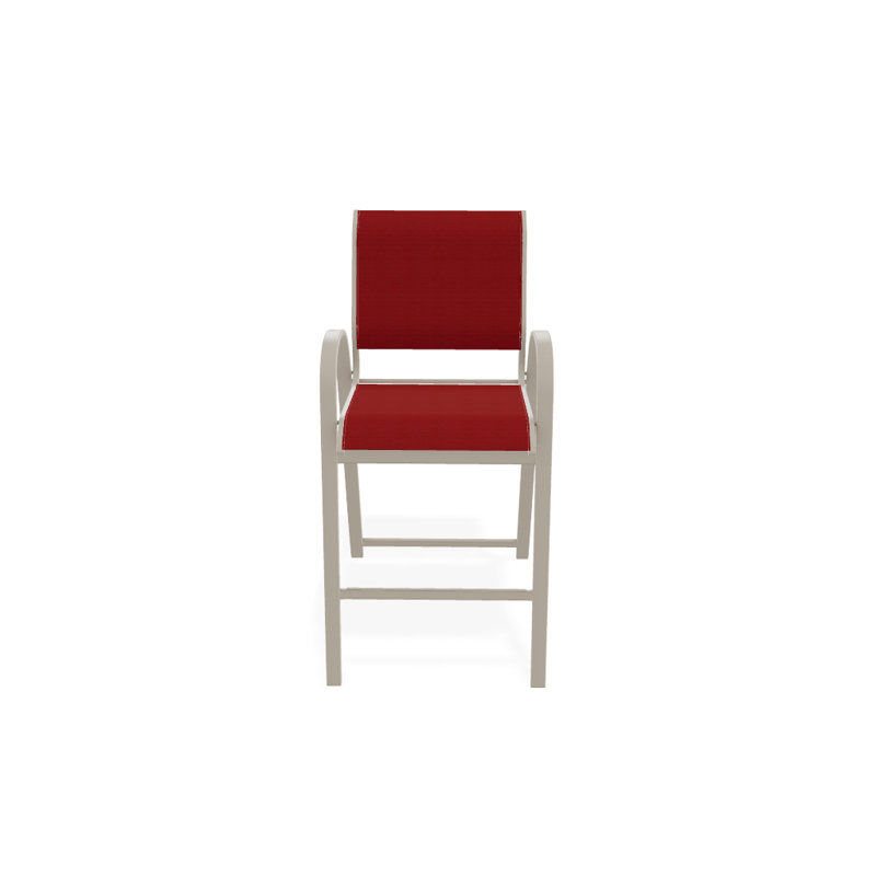 Tabouret de bar Holna, Rouge 1D Sunbrella®, Désert texturé