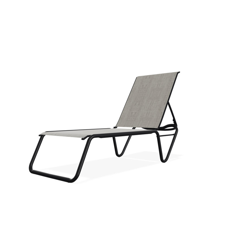 Chaise longue sans accoudoirs empilable à plat en aluminium Gardenella, Fumée, Noir