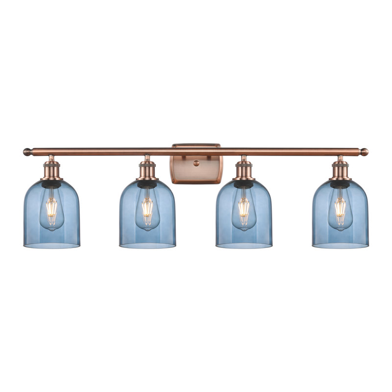 Anacaren 4 - Light Dimmable Vanity Light, Princess Blue, Antique Copper