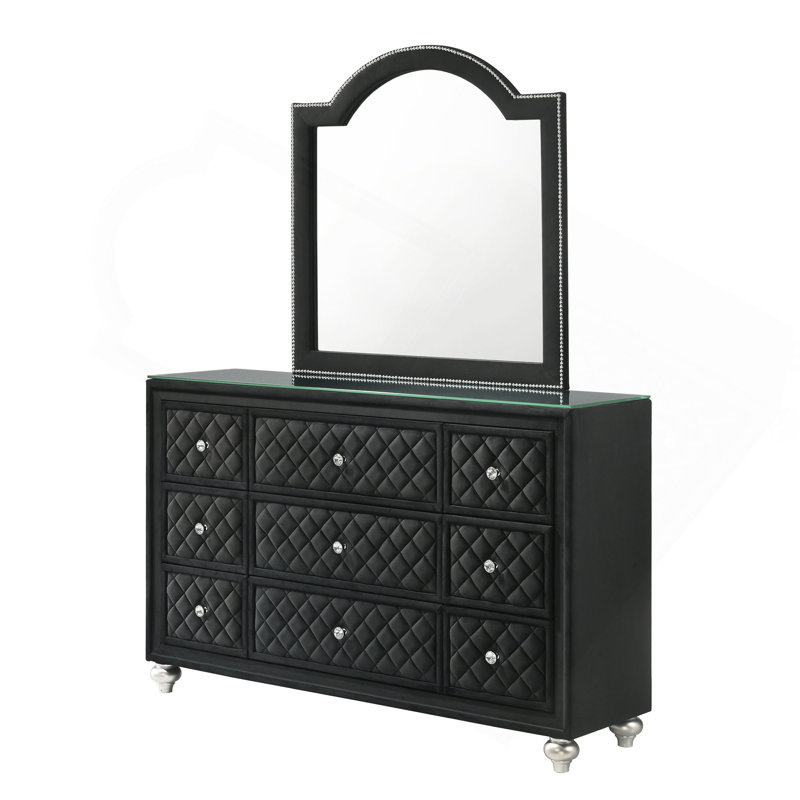 Commode et commode capitonnées en velours 1Pc