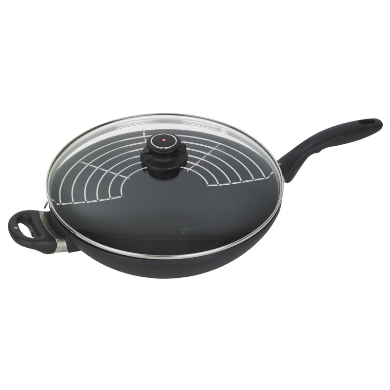Swiss Diamond 12.5" Induction Non-Stick Alumimum Wok with Lid