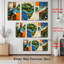 «Tropical Jungle Map», art mural, impression abstraite géométrique sur toile (ensemble de 3)-204704653