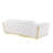 89" White And Silver Leather Sofa