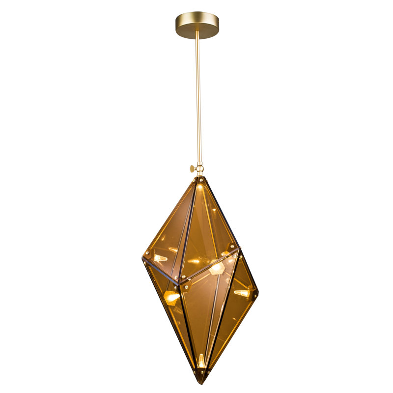 Luminaire suspendu géométrique 8 lumières Transitional, Thé ambré