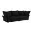 Canapé de 90,8 po de profondeur, noir, convertible en méridienne, revêtement en velours de luxe, rembourrage en mousse haute densité moderne avec siège, coussins multiples, méridienne pour le salon, chambre à coucher, noir-607540520