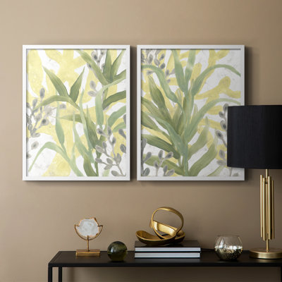 Sea Grass Fresco III - reproduction encadrée de qualité supérieure - prête à être accrochée - aucun clou requis - aucun clou requis