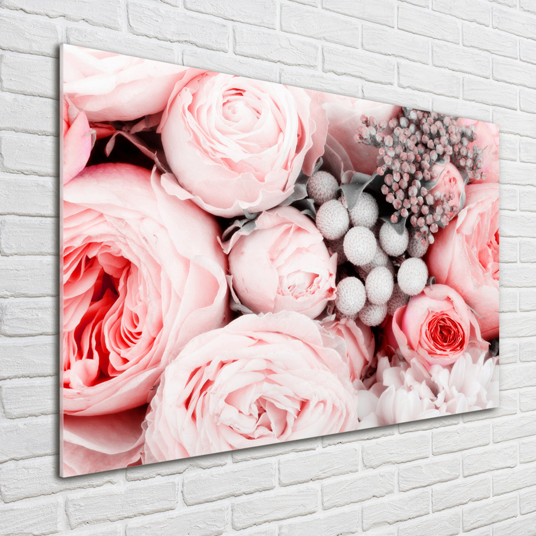 Bouquet Of Flowers - Unframed Art Prints on Glass