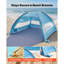 Beach Tent Sun Shelter for 6 Person, UPF 50+ Protection, Portable Sun Shade Canopy with Carrying Bag & Sand Pockets, Lightweight and Easy Setup Beach Umbrella for Camping Fishing Outdoor Picnic