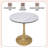 Severson Round Dining Table with MDF Top and Gold Stainless Steel Pedestal Base - Seats 4 Person for Kitchen and Dining Room-371878701-371878702