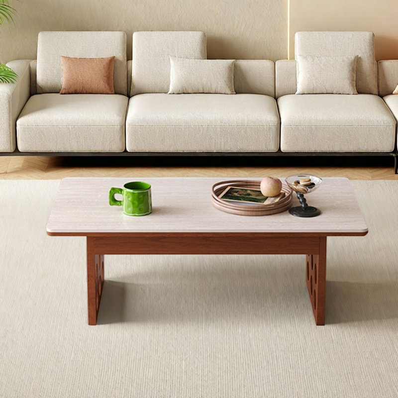 Table basse en fritté avec 2 tiroirs