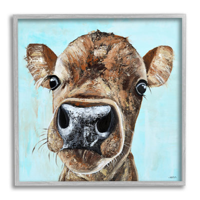 " Fun Close Up Cow Face " by Jen Seeley
