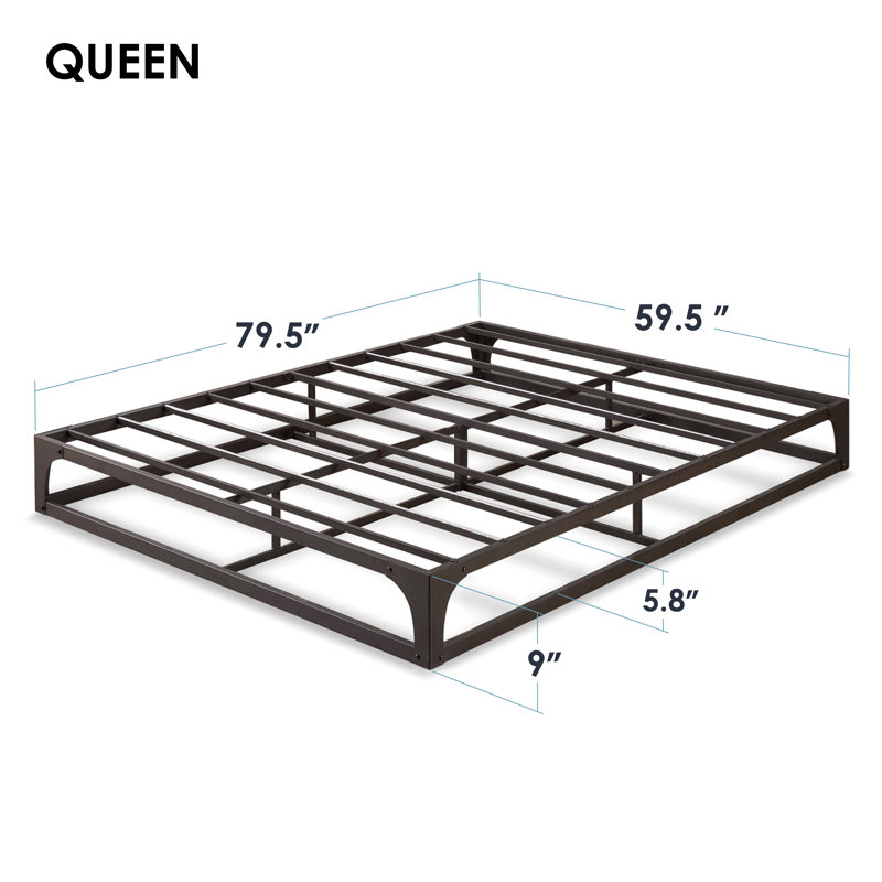 Steel Bed Frame, Queen, 9" H