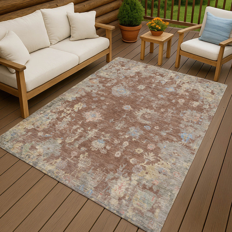 Machine Washable Indoor/Outdoor Chantille ACN2302 Global Rug, Rectangle 10' x 14'