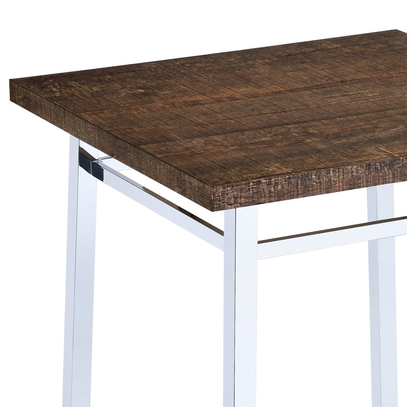 Nadia Oak And Chrome Bar Table