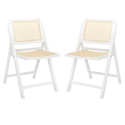 AllModern Dan Rattan Patio Folding Chair Set of 2