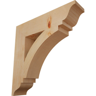 3 1/2"W x 18"D x 18"H Thorton Traditional Smooth Bracket, Douglas Fir