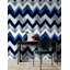 Papier peint à motif de chevrons bleu argenté