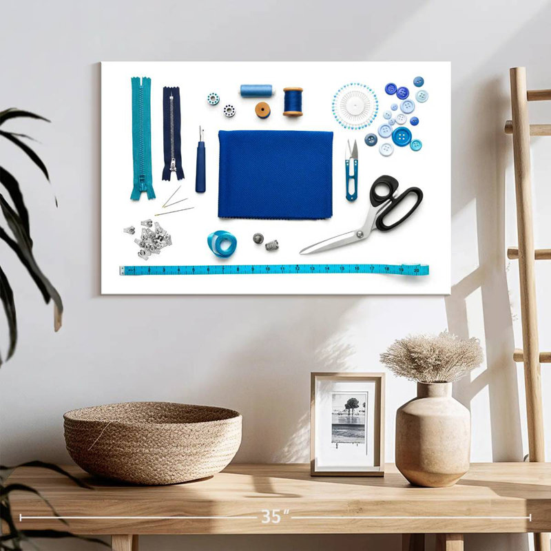 Senne Blue Sewing Kit, 16" H x 24" W