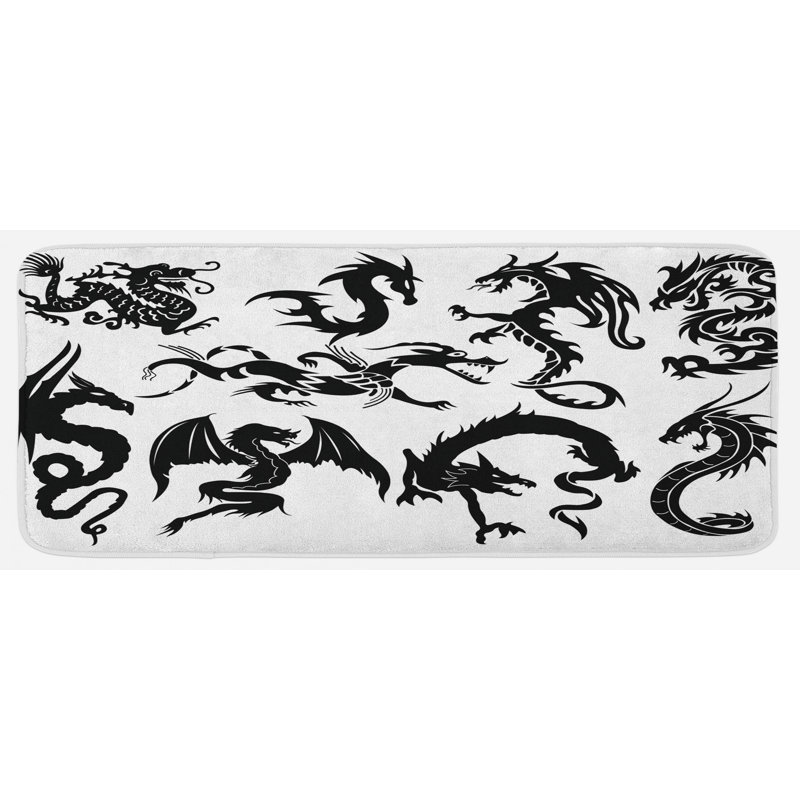 Tapis de cuisine noir et blanc