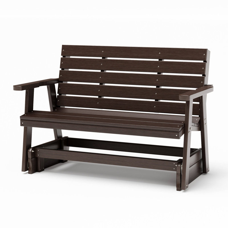  Fauteuil oscillant en composite de polyester de 5 pieds Amish Made - grain de bois de noyer brésilien