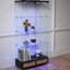 Étui de rangement à 2 portes et 4 tablettes, présentoir en verre moderne avec lumières DEL, noir et naturel, assemblage rapide, peu encombrant pour la cuisine-407757903
