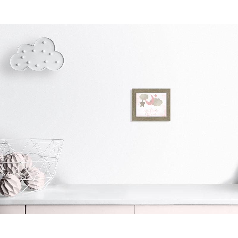 Little rêve little one, H 10 po x l 12 po x P 0,63 po, Encadré plat de bois de grange gris