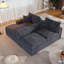 Boneless 108" No Assembly Required Modular Corduroy  Sectional Sofa With Deep Seat, 3 Thickened Seat Cushions, 2 Throw Pillows, Compression Sofa-662052539