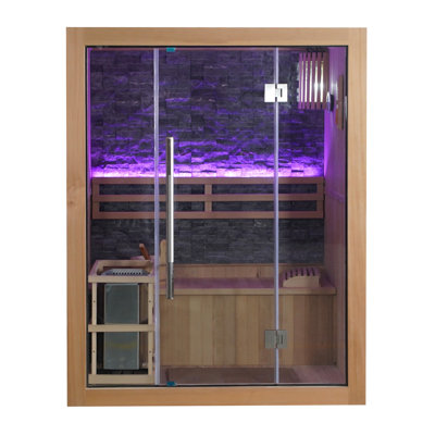 SunRay Saunas 3 - Person Traditional Steam Sauna in Hemlock