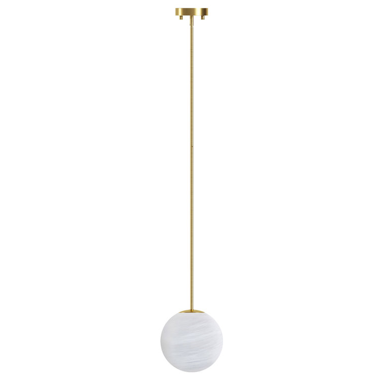 1-Light  Single Moon Globe Pendant For Hallway/Dining Room