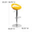 Contemporary Plastic Adjustable Height Barstool with Rounded Cutout Back and Chrome Base-969223478
