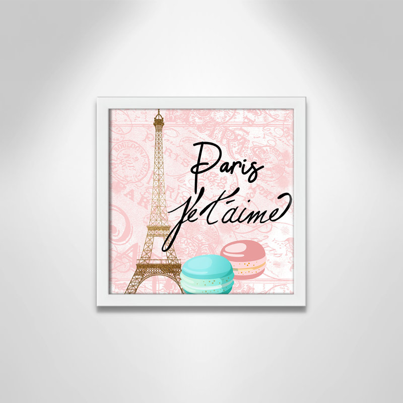 Bonjour paris 1, H 13 po x l 13 po x P 1,19 po, Encadré de boîte blanc