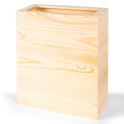2.3 Gallons Wooden Trash Can,With Bin Liners,For Bathroom Kitchen,(Mahogony)
