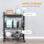 3 Tier Rolling Kitchen Cart With Storage, Kitchen Island Cart On Wheels With 2 Sliding Fruit Basket, Microwave Cart With Side Hooks For Dining Room, Walnut-1541486513