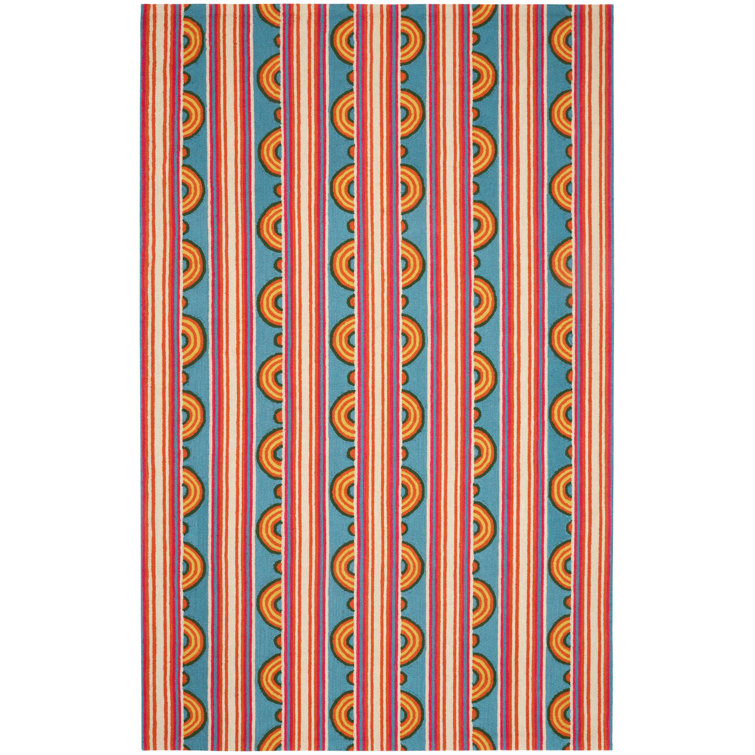 Button Multi Hand Micro Hooked Wool Rug