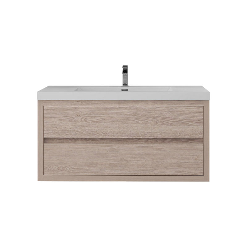 Futral 41.5'' Single Bathroom Vanity with Acrylic Top, Pink Wood