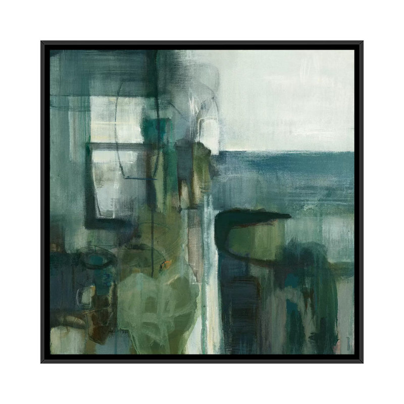 «Geometric», reproduction sur toile, H 18 po x l 18 po x P 1,5 po, Toile avec cadre noir, Pas de tapis