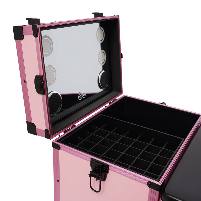 Trousse de maquillage amovible à 3 tiroirs avec miroir