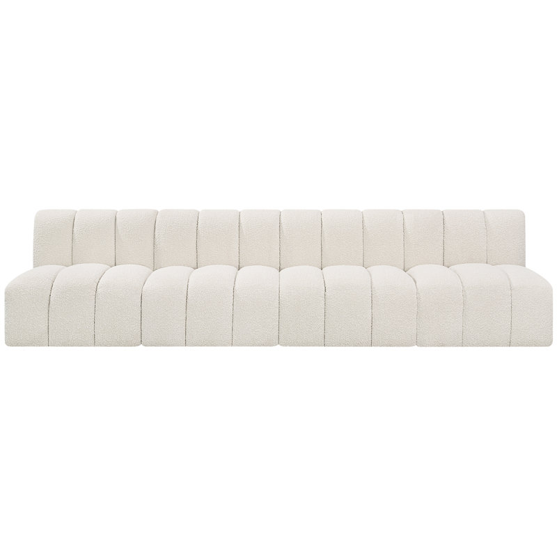Kirchoffer Upholstered Sectional Reversible, Cream Boucle Fabric