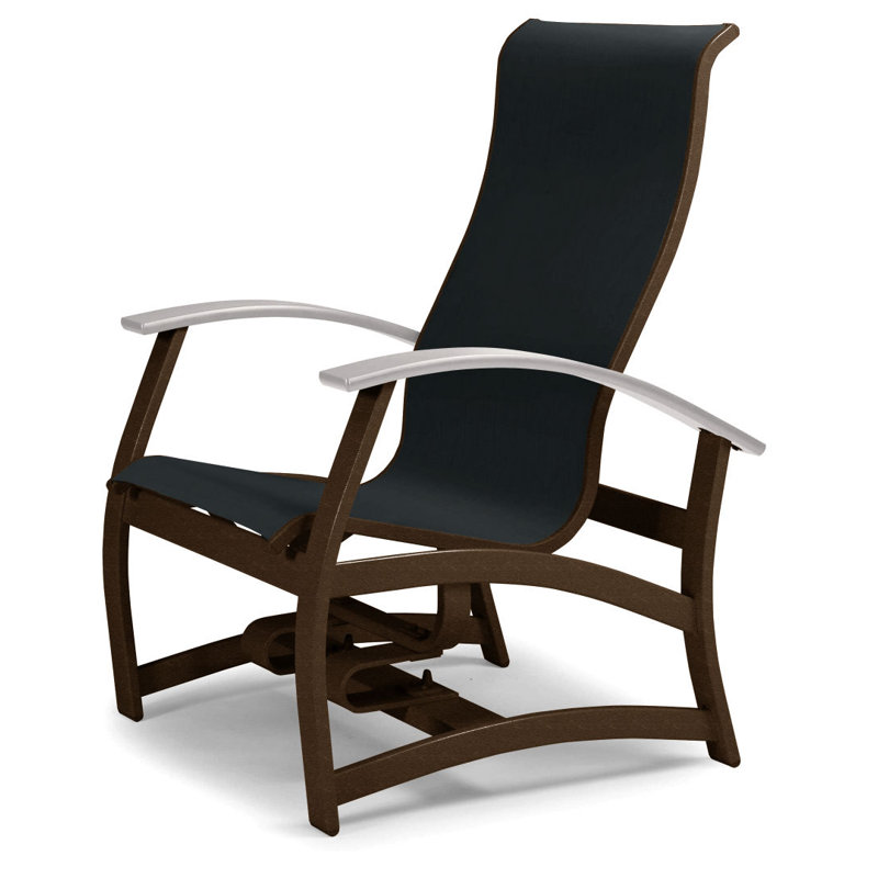 Askar Powder Coated Aluminum Outdoor Lounge Chair, White P50, Black 5D Sunbrella®, Textured Kona