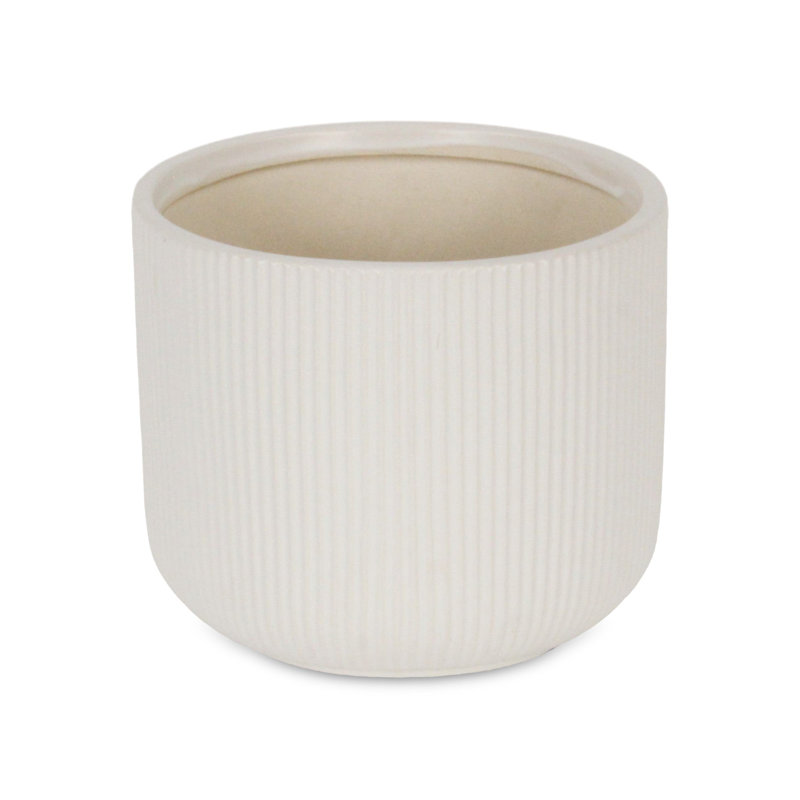 Pot à fleur en céramique fait à la main Currula, 5,75 po x 6,75 po x 6,75 po